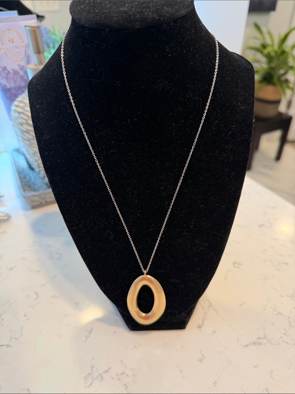 J. Jill Gold-Tone Oval Pendant Necklace